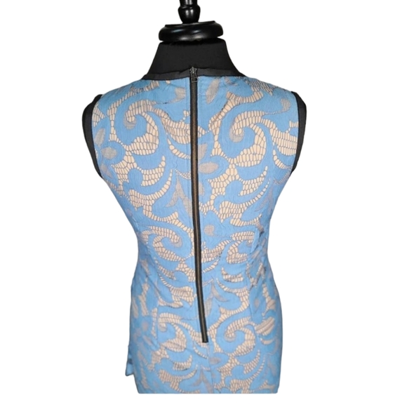 SEA New York Blue Lace Overlay Ruched Dress - Picture 5 of 10